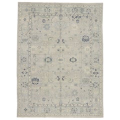 New Contemporary Turkish Oushak Rug with Transitional Modern Style