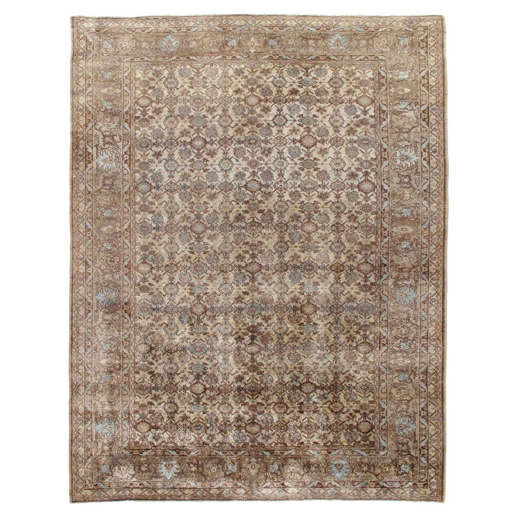 Antique Herati Rug with Geometric Motifs For Sale