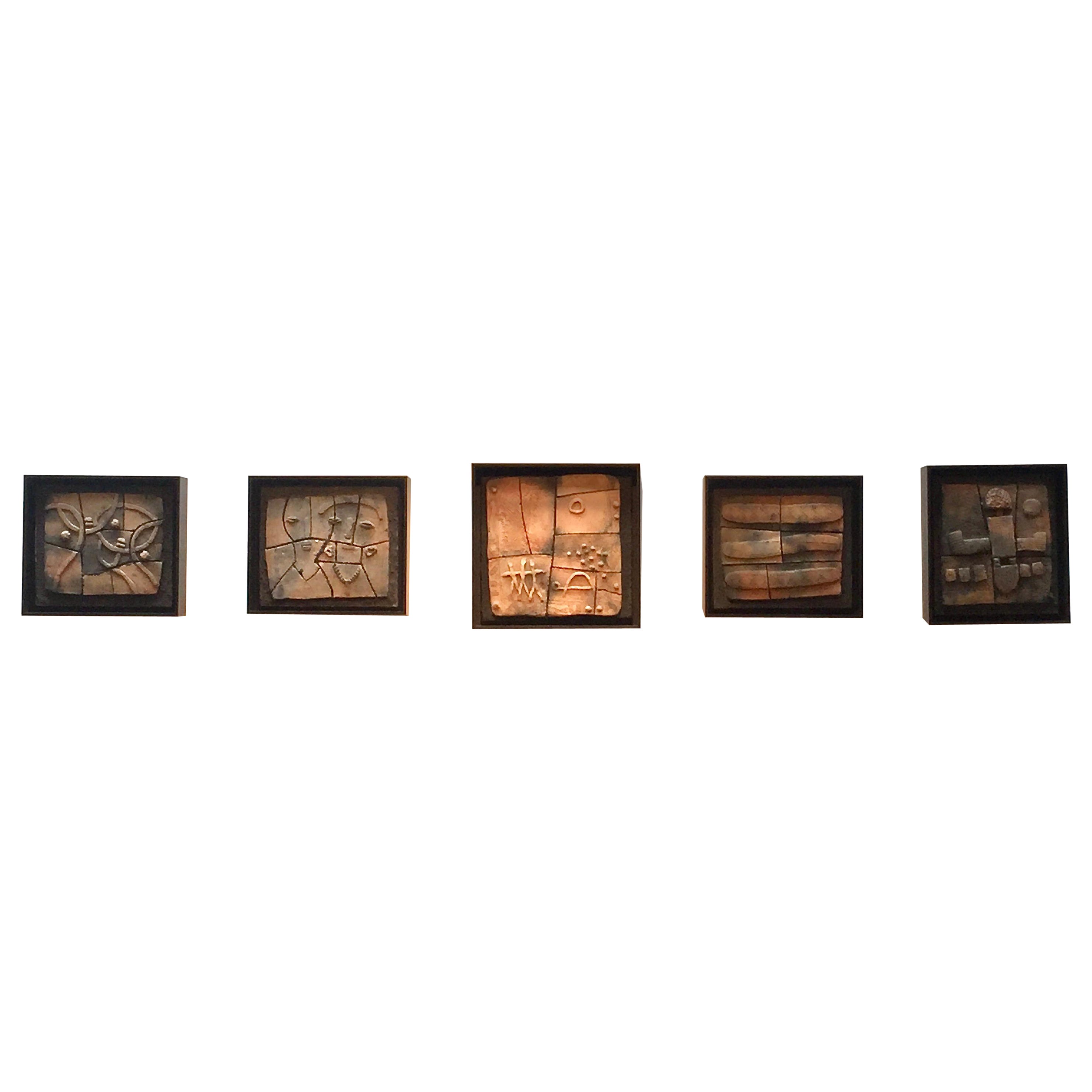 Set of 5 Sculptural Panels by Prince Tola Wewe, Nigeria For Sale