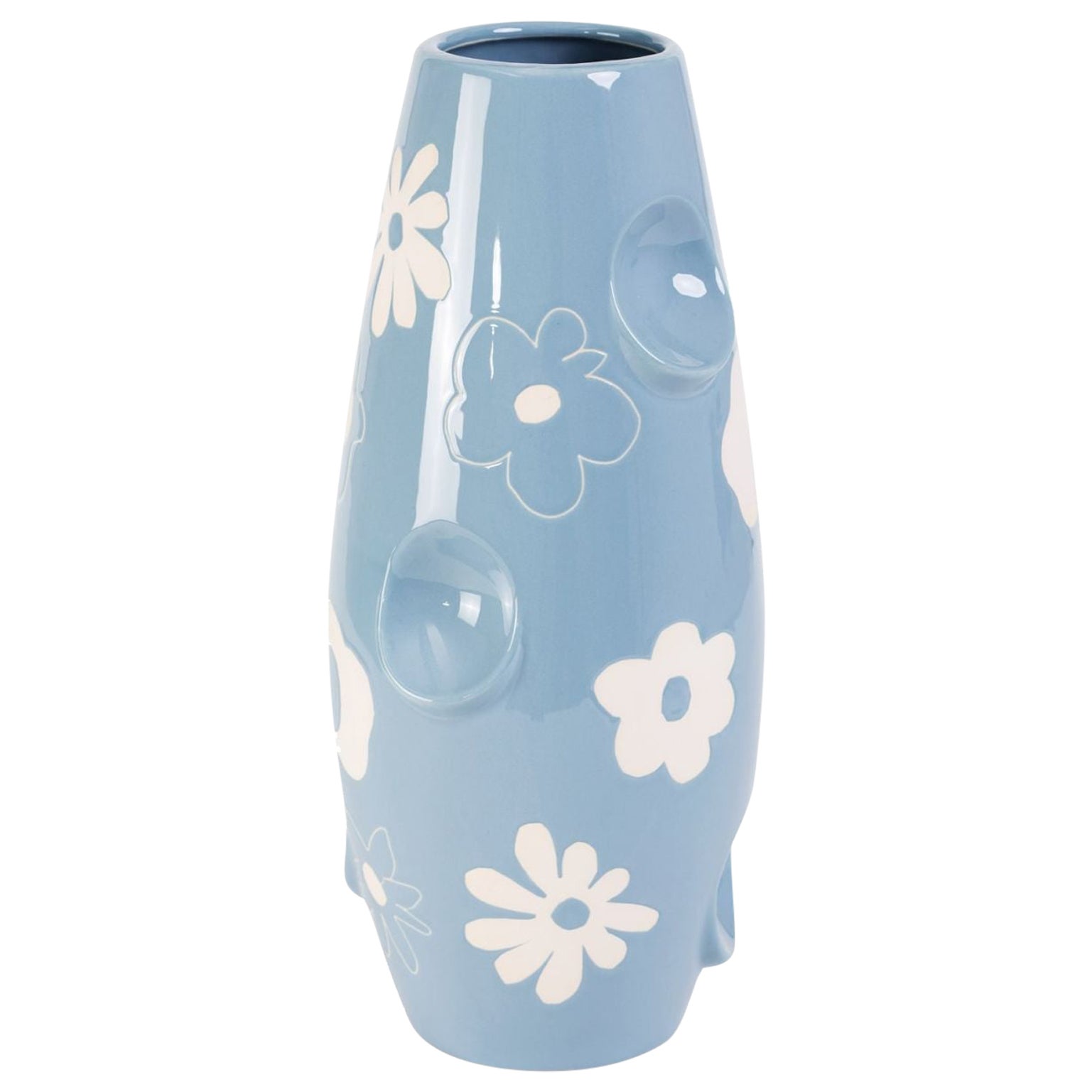 Oko Pop Ceramic Vase, Denim Daisy by Malwina Konopacka