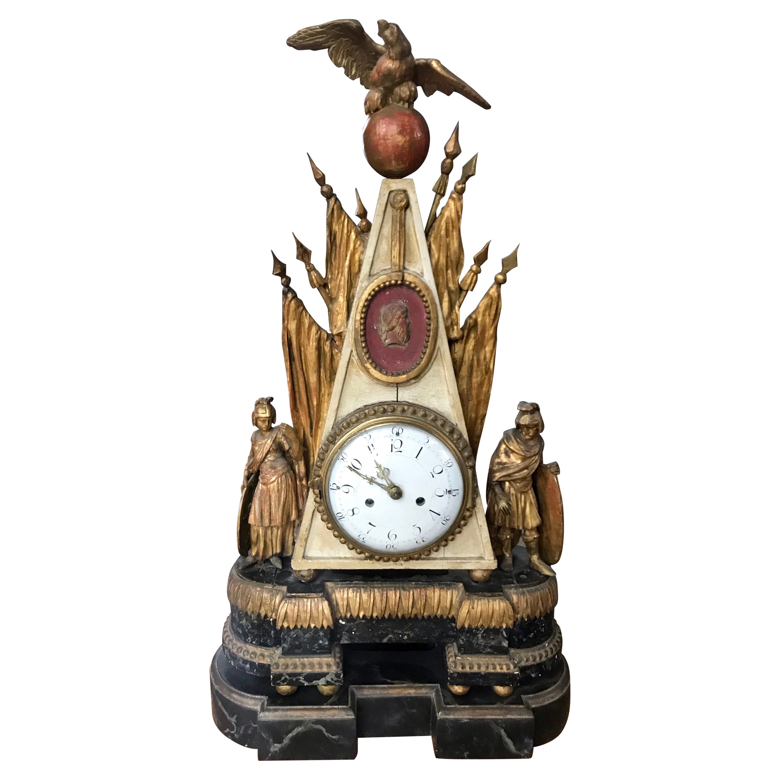 Italian Neoclassical Parcel-Gilt Clock