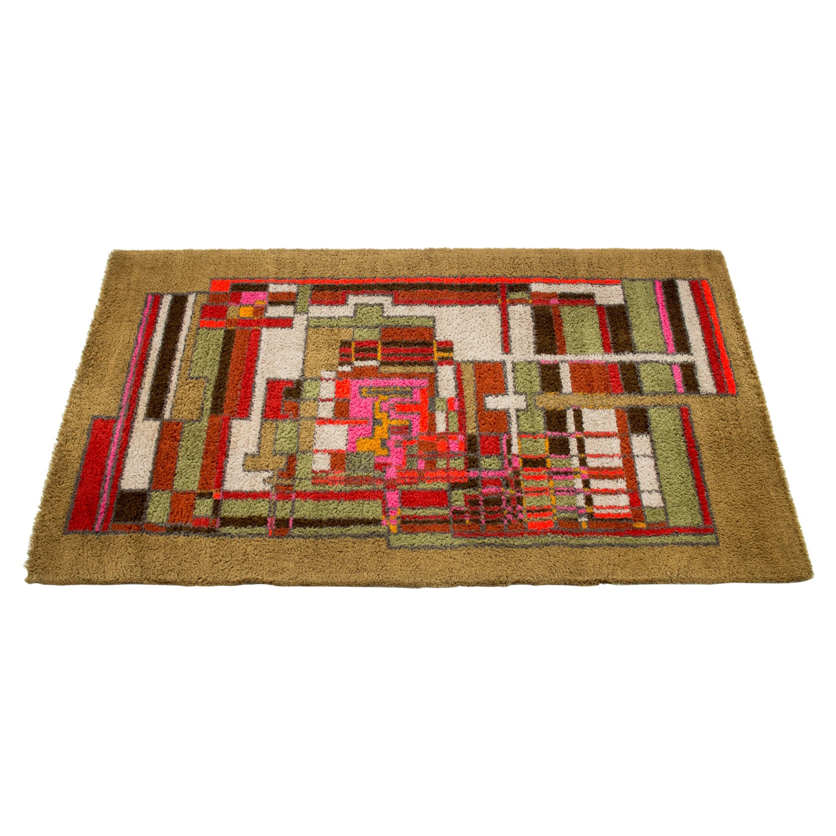 Stunning Handmade Junghans Smyrna Wool Carpet, 1977 Germany For Sale