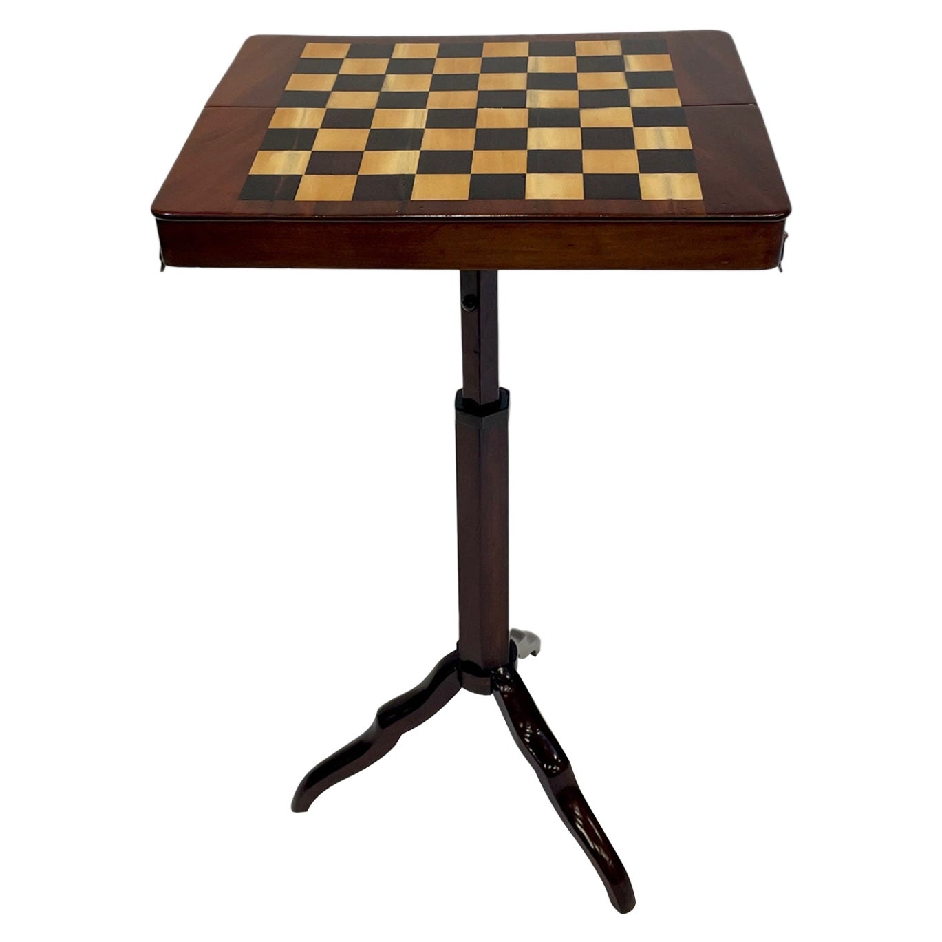 Incredible Rare Mahogany Traveling Campaign Chess Table