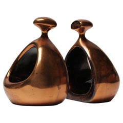 Ben Seibel Jenfred Ware Copper Finish "Stirrup" Bookends