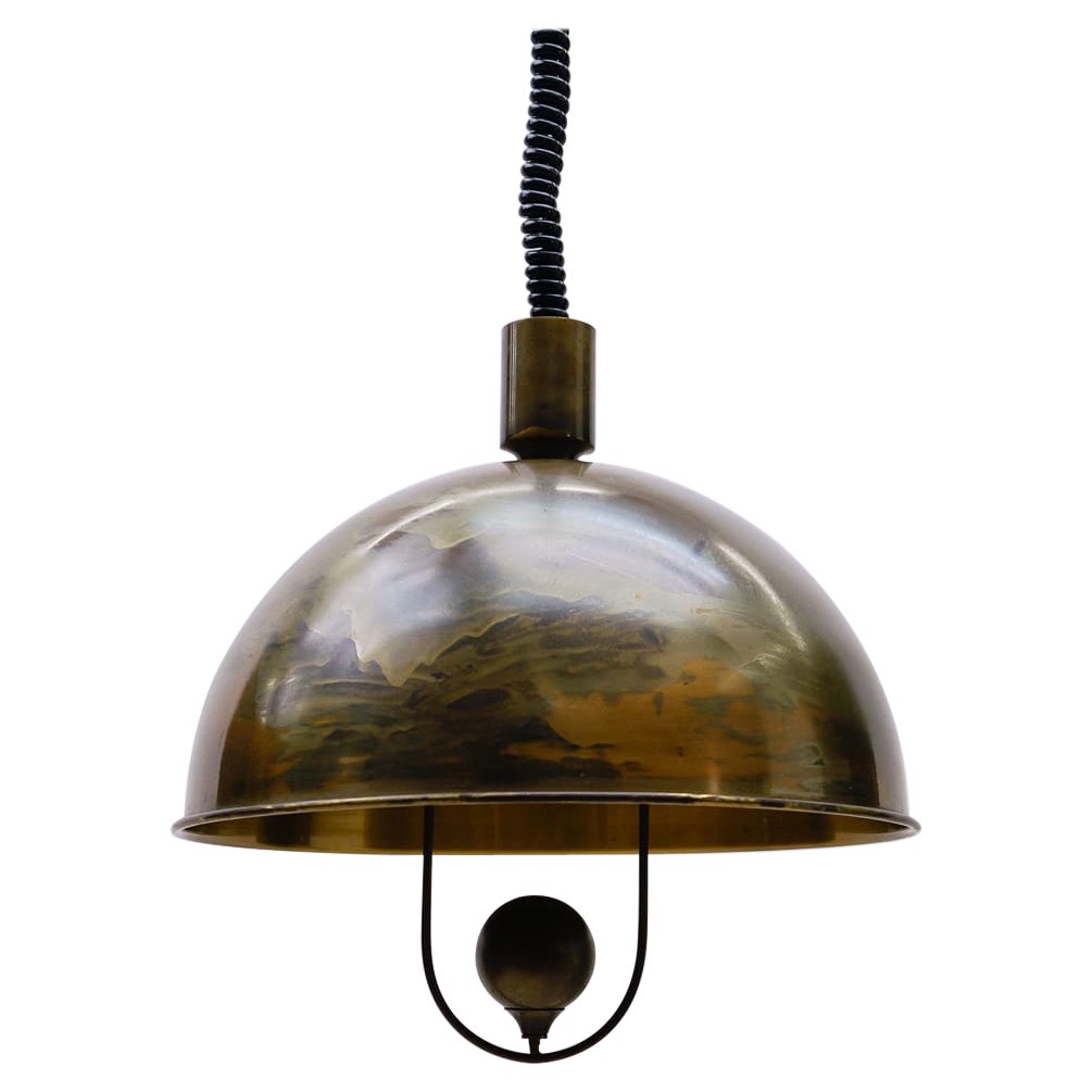Brass Pendant Lamp by Florian Schulz, 1970s, Germany