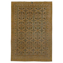 Antique Persian Tabriz Hand Knotted Wool Rug