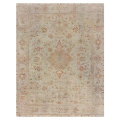 Used Early 20th Century Turkish Oushak Hand Knotted Rug