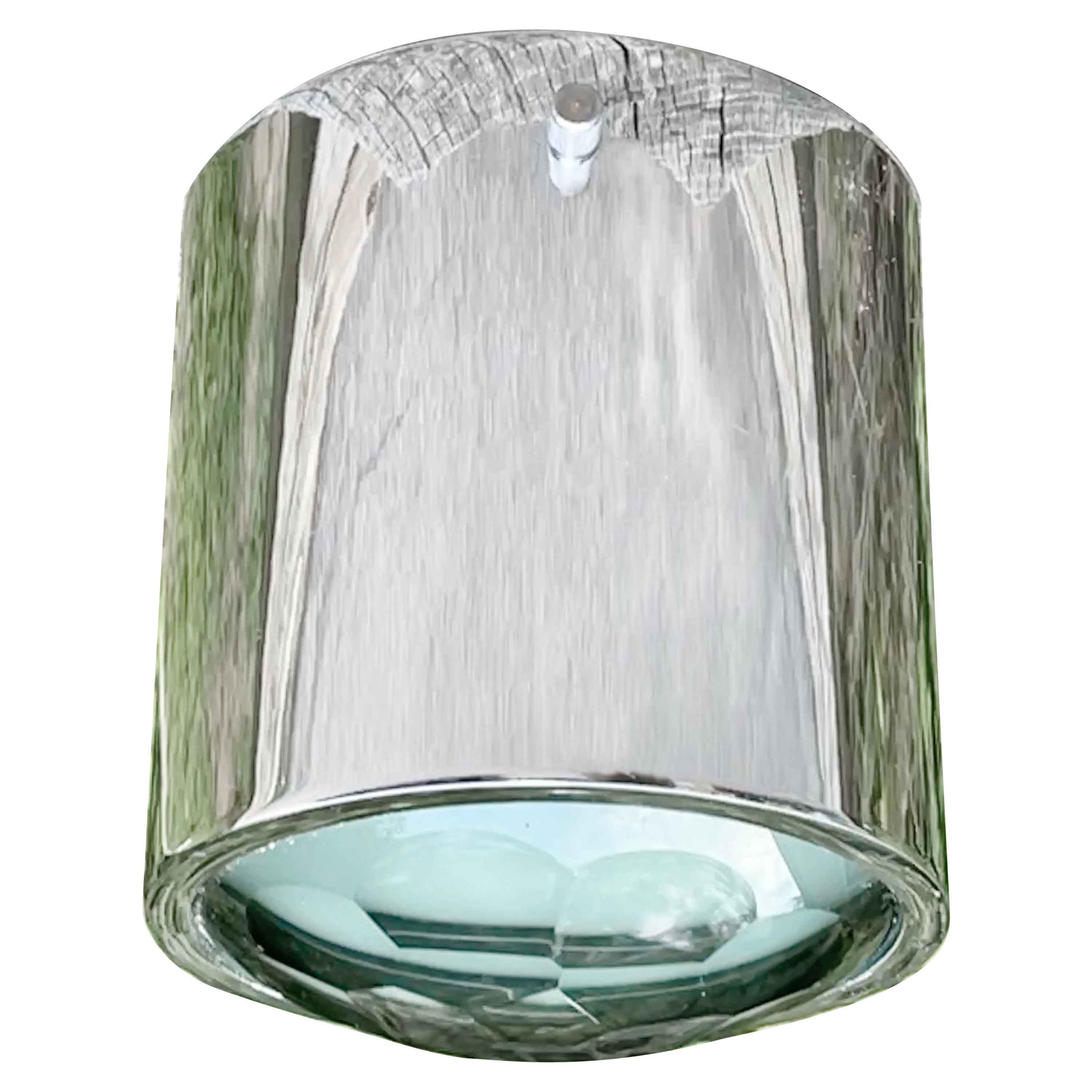 Veca Optic Ground Glass and Chrome Wall or Ceiling Mounted Light