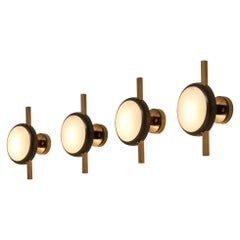 Oscar Torlasco for Lumi Milano Wall Lamps in Brass, Glass and Metal