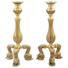 Vintage Sterling Silver Gilt Candle Holders