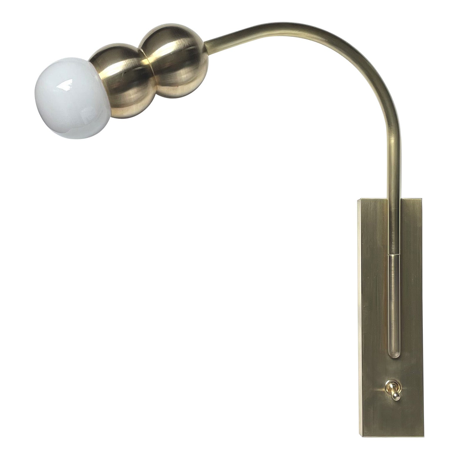 Orion bed lamp by Emilie Lemardeley, 21st century, brass & hand blown glass