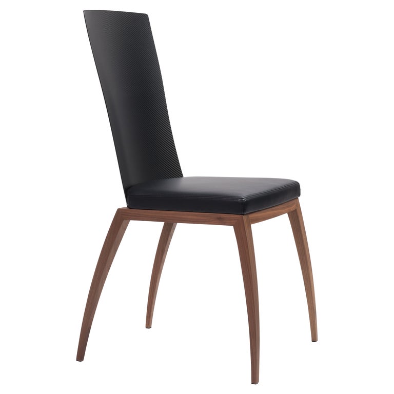 Fibra Chair, Design Chair in Carbon Fiber and Canaletto Walnut, Made in Italy For Sale