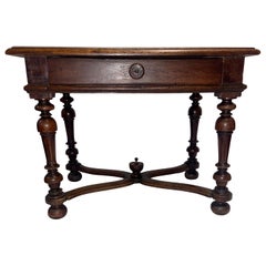 Antique 18th Century English Carved Oak Wine Table, Circa 1790
