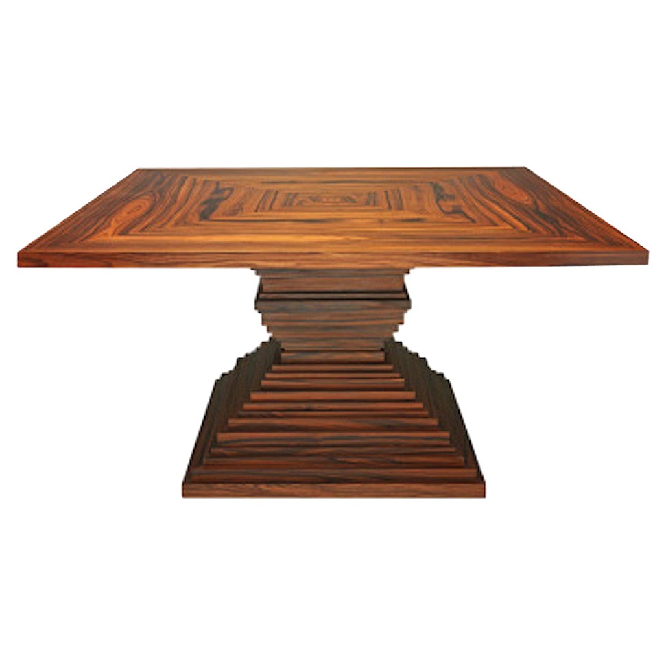 Walnut, Oak or Rosewood Square Dining Table For Sale
