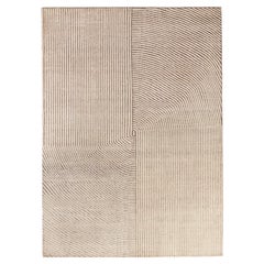 Hand Knotted White Symmetry Rug by Hatsu