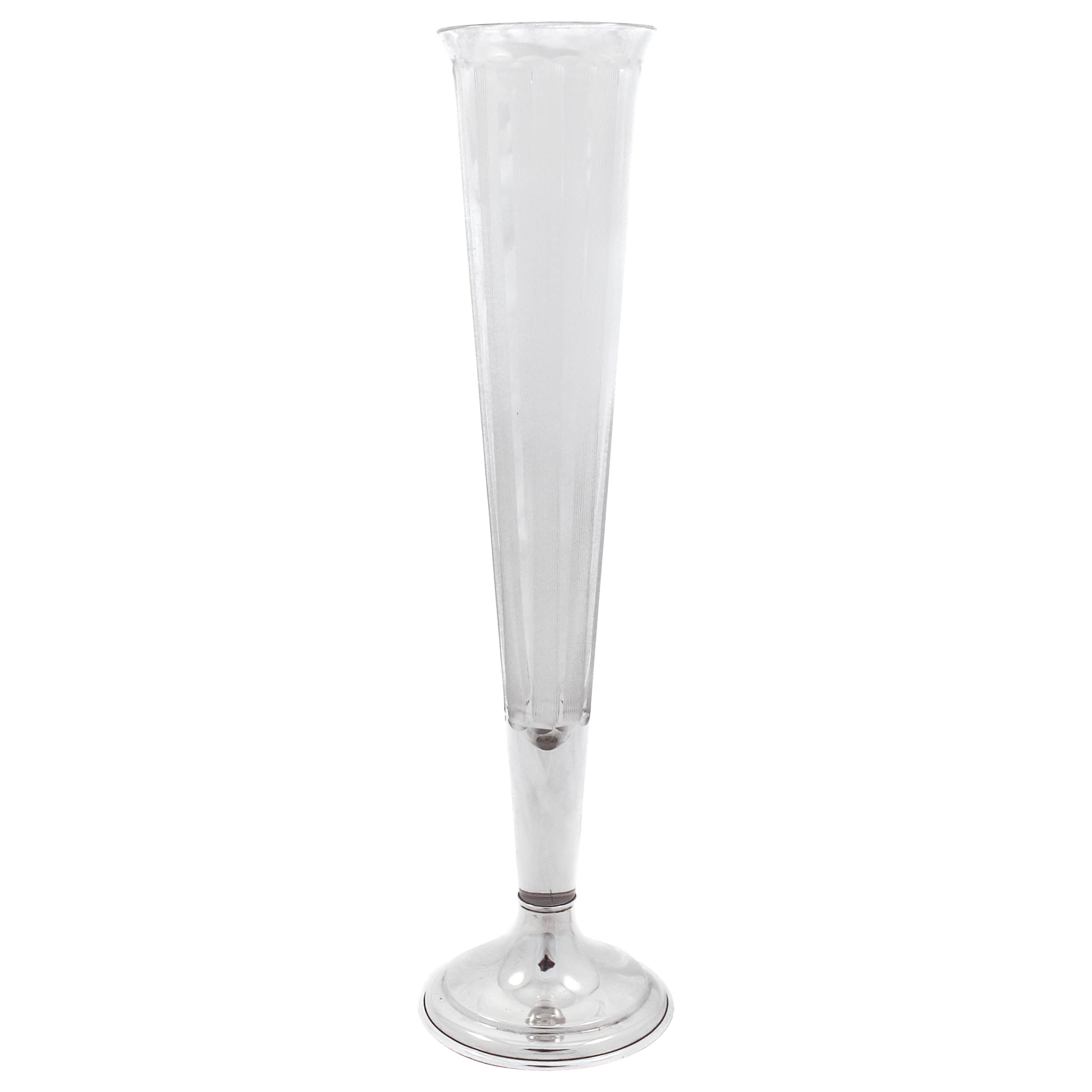 Vase Art Déco Hawkes en argent sterling et cristal en vente