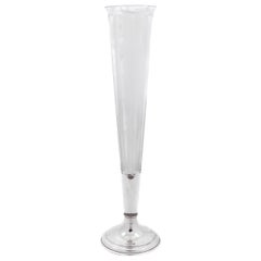 Vase Art Déco Hawkes en argent sterling et cristal