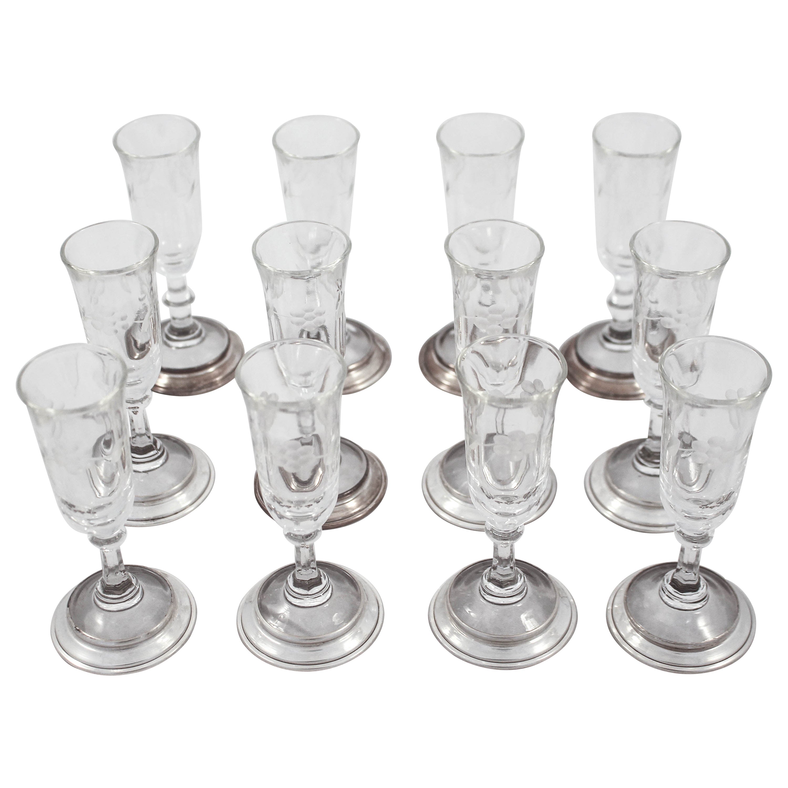 Set of 12 Sterling & Crystal Cordials