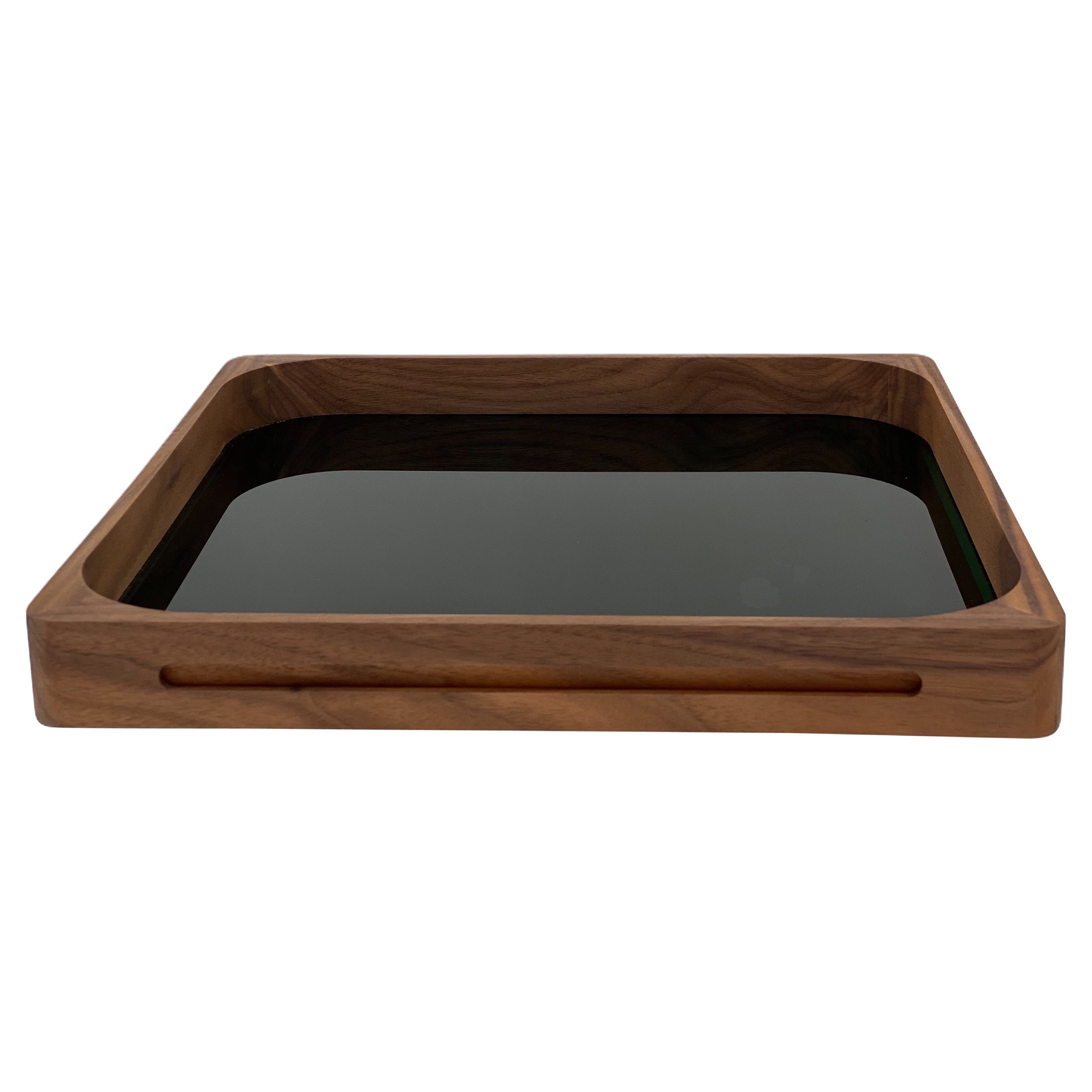 Large Green Walnut Square Tray, in Stock