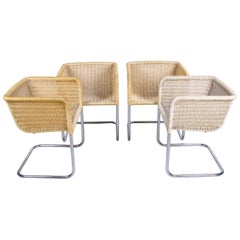 Bauhaus Chairs D43 Tubular Frame with Bucket Seat Set of 4