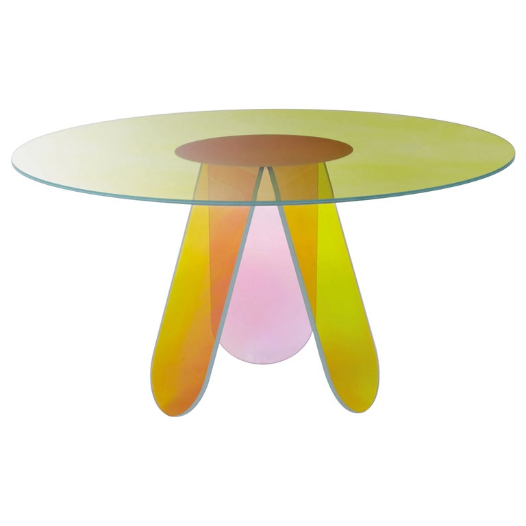Shimmer Circular Medium High Table D 120cm, by Patricia Urquiola for Glas Italia For Sale