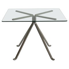 Enzo Mari Cugino Table in Glass and Painted Steel