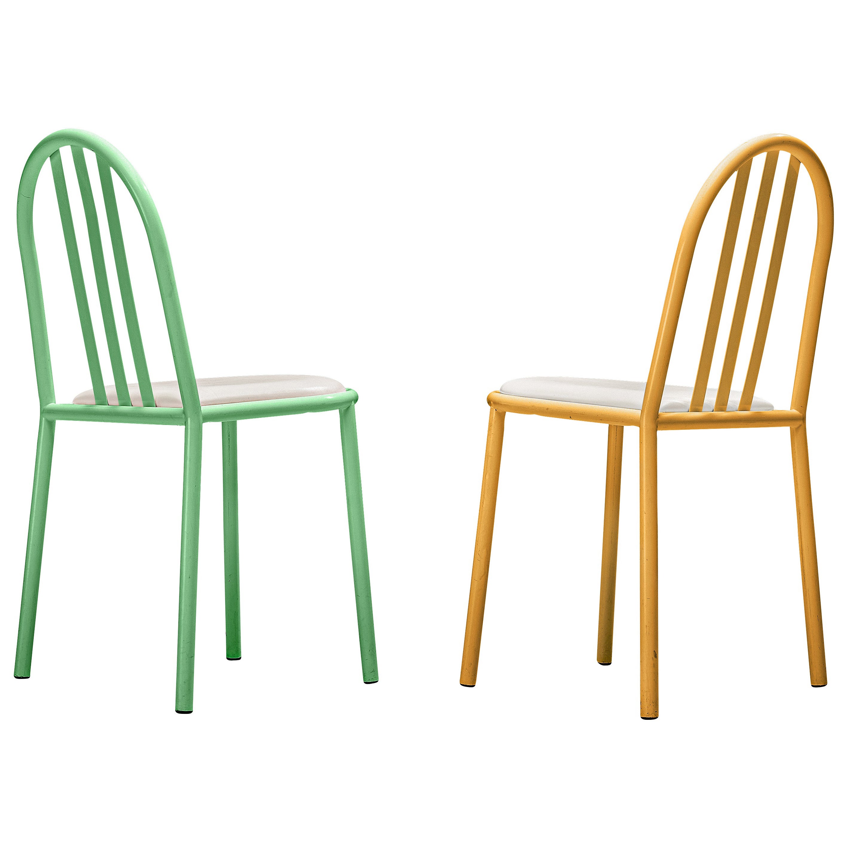 Robert Mallet-Stevens Dining Chairs Model '222' in Colourful Metal