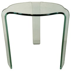 Modernist Bent Glass Side Table by Vittorio Livi for Fiam