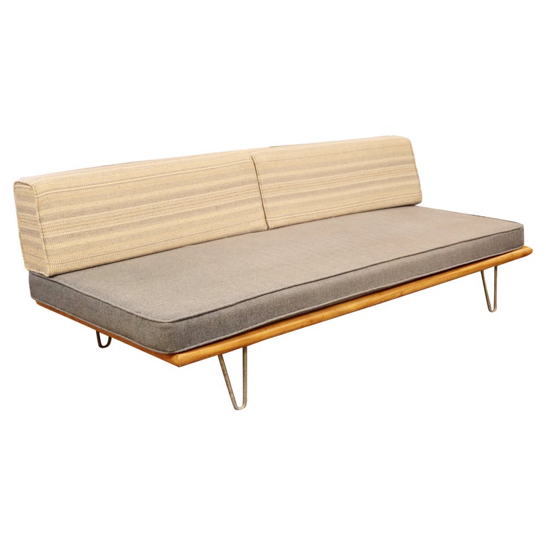 MidCentury Modern Nelson Daybed Sofa Wood Hairpin Legs, 1960s