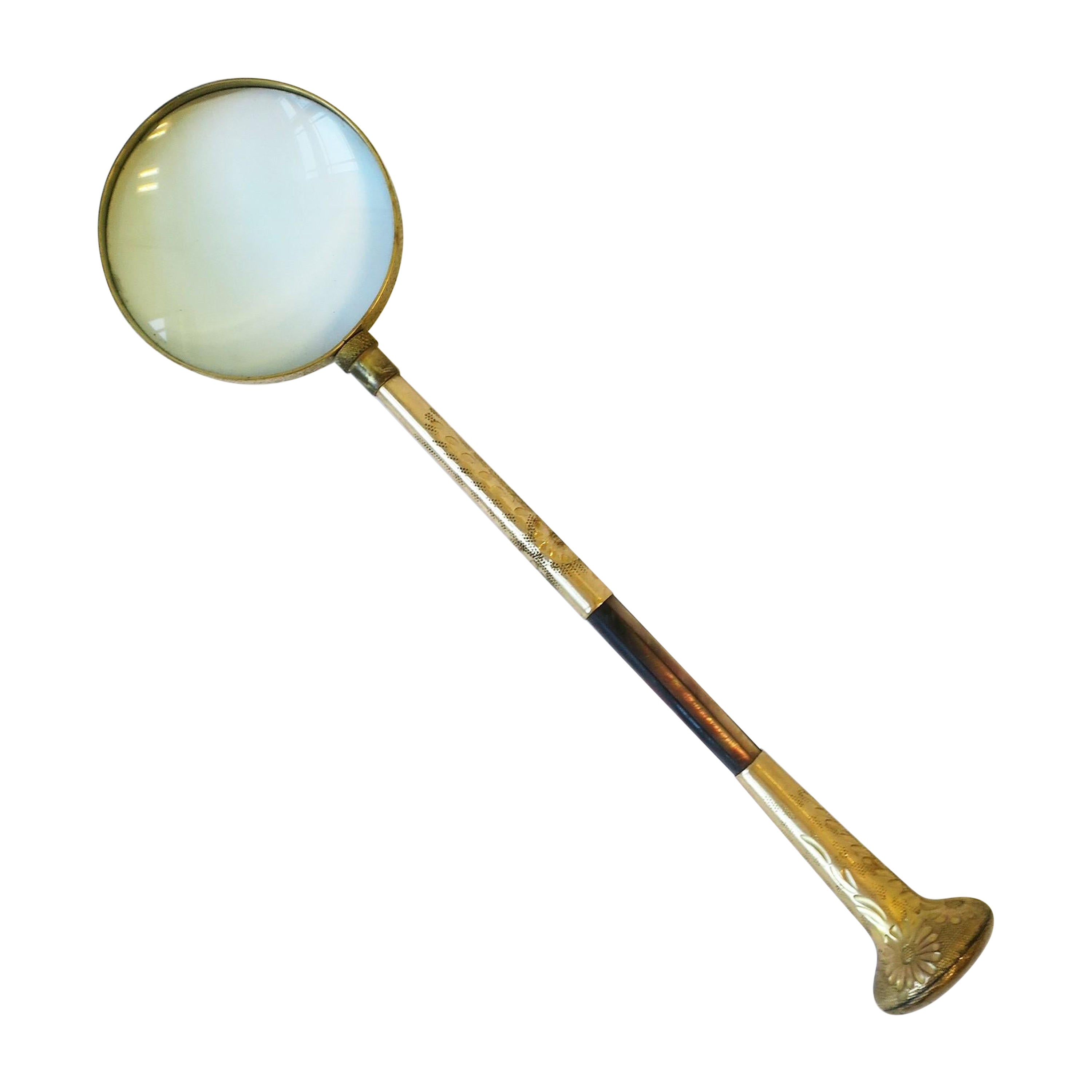 Brass and Abalone Seashell Magnifying Glass