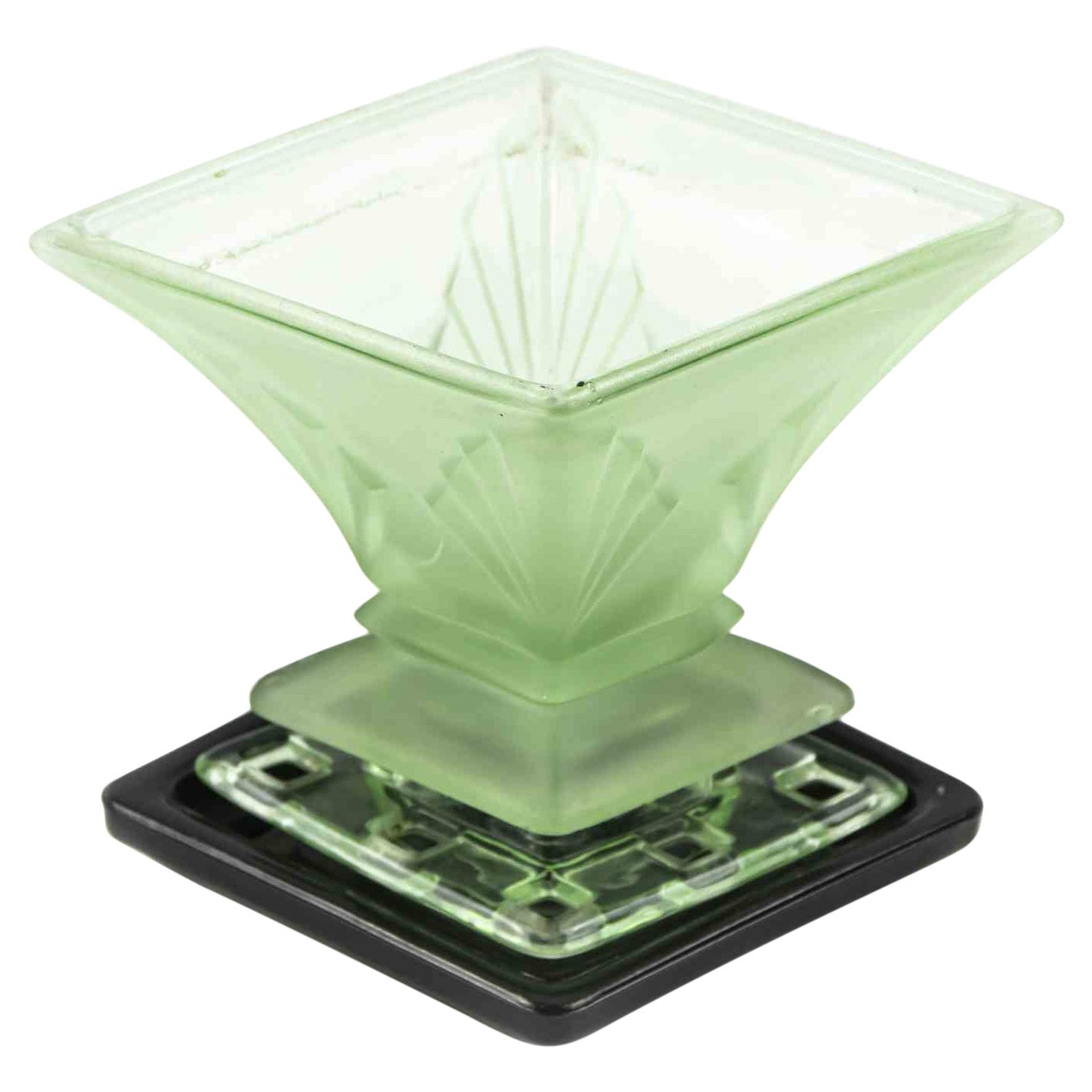 Satin Art Glass Centerpiece, 1950s For Sale