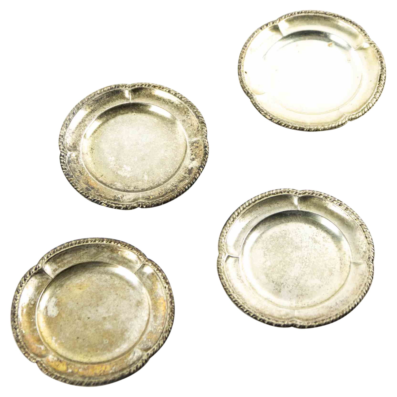 Set of Four Silverplate Placeholder, 1920s For Sale