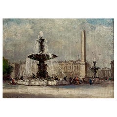 COUSIN Charles (1904-1972) "Paris, Place de la Concorde"