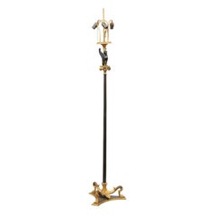 Empire Style Floor Lamp in Patinated Bronze, Continental ca. 1880