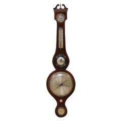 English Banjo Barometer in Mahogany