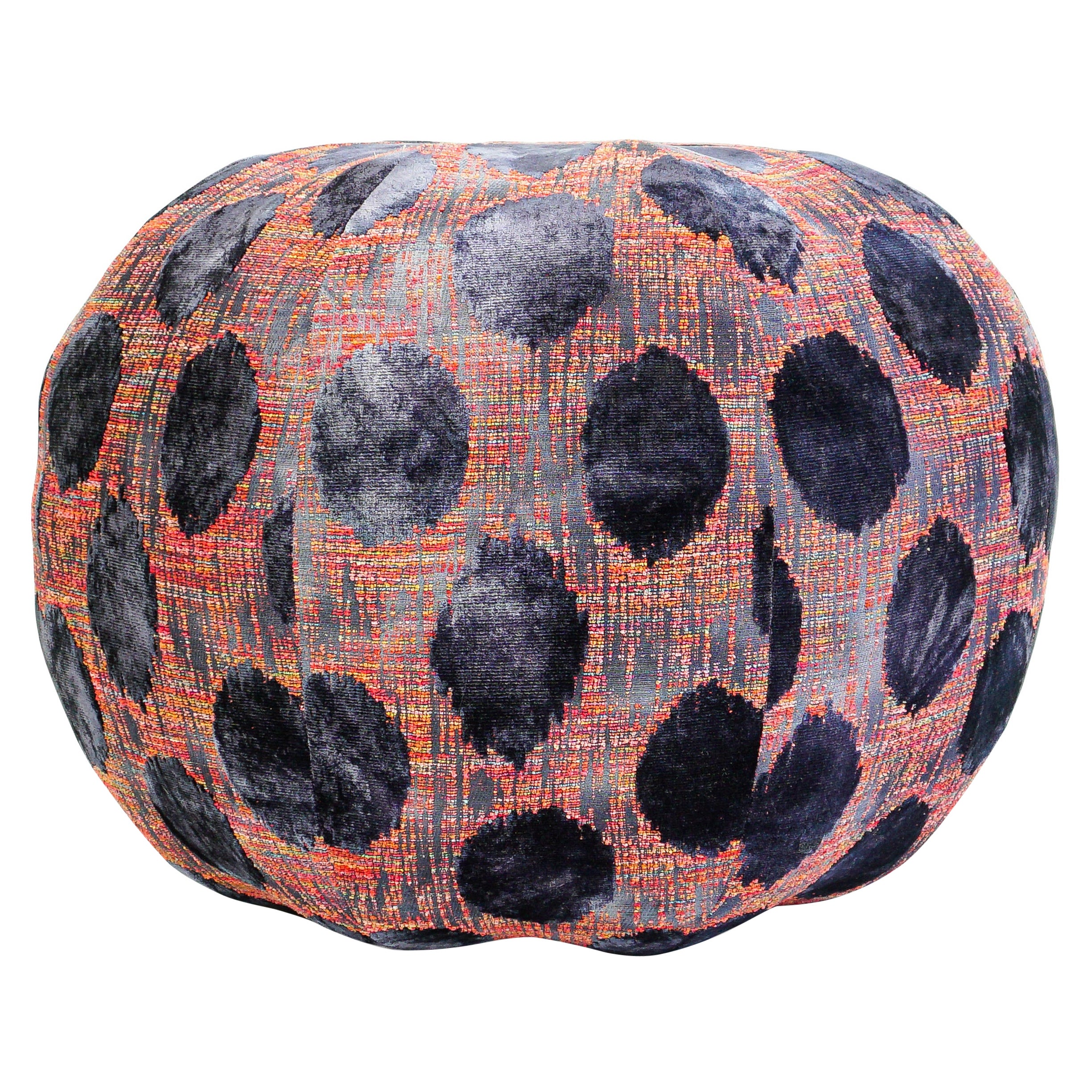 Purple Spotted Pouf Ottoman