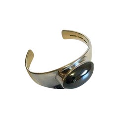 Bent Knudsen Sterling Silver Bangle with Hematite No 19