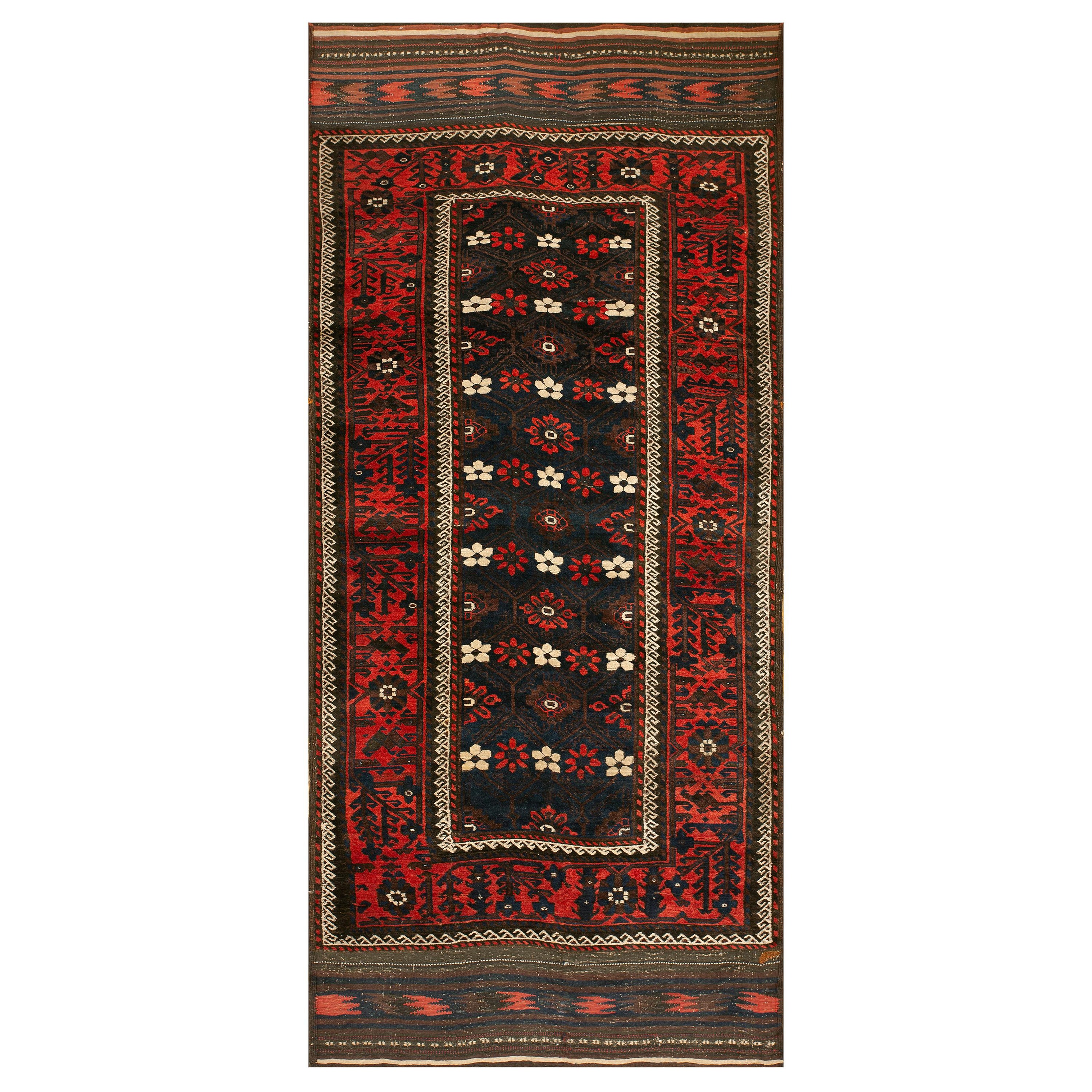 XIX secolo N.E. Tappeto persiano Khorassan Baluch ( 4' x 8'9" - 122 x 267 )