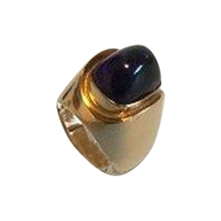 Bent Knudsen 14 K Gold Ring with Amethyst For Sale