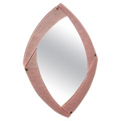 Murano Pink Glass and Brass Mid-Century Wall Mirror, 2020