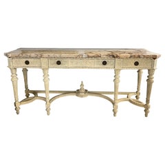 Louis XVI Style Swedish Painted Sideboard, Console or Serving Table Style Jansen