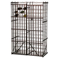 19th Century French Iron Two Hundred-Bottle Wine Cellar Rack Cage from Burgundy