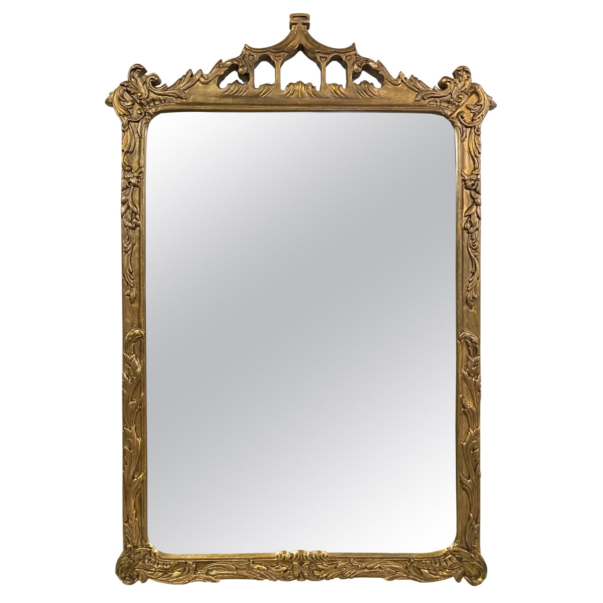 Chinese Chippendale Style Gold "Gilt" Mirror For Sale