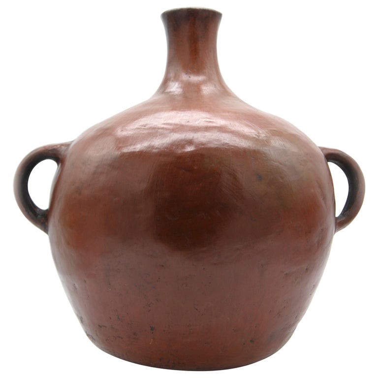 Maya Mam Large Red Jar Pre Columbian Design, Indigenous Pottery For Sale