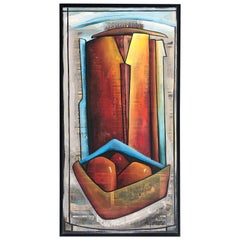 Pintura abstracta en técnica mixta, Juan Navarette Artista cubano-americano