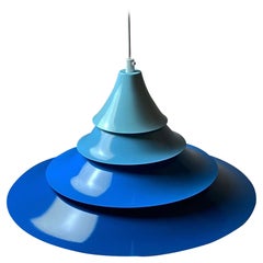 Blue Toned Space Age Ceiling Light by Lyskaer, Denmark 1970s