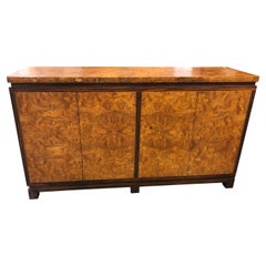 Vintage Burl wood Credenza with Rosewood Trim