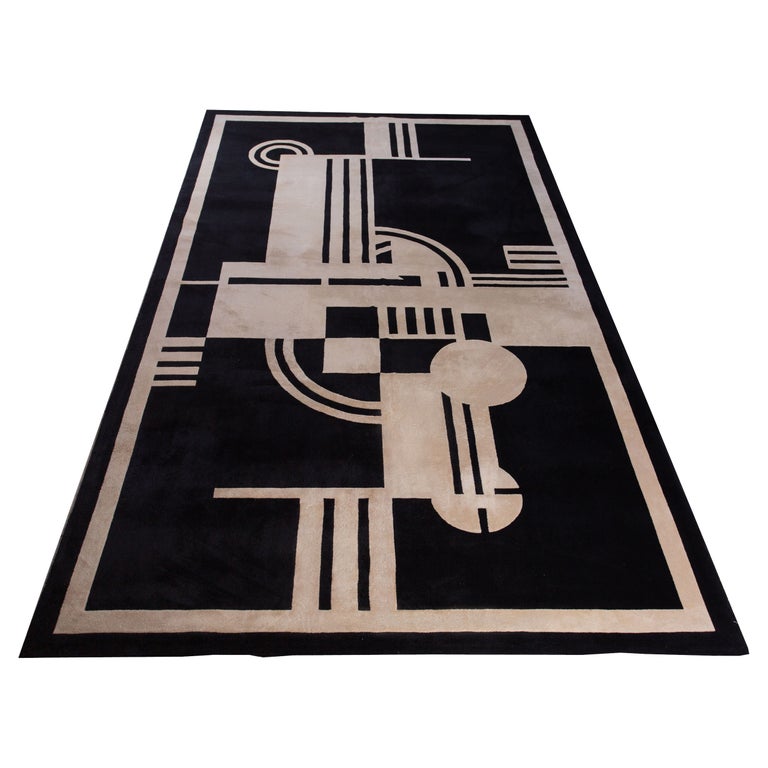 Custom Large Scale Art Deco Style Area Rug by Patterson Flynn Martin at