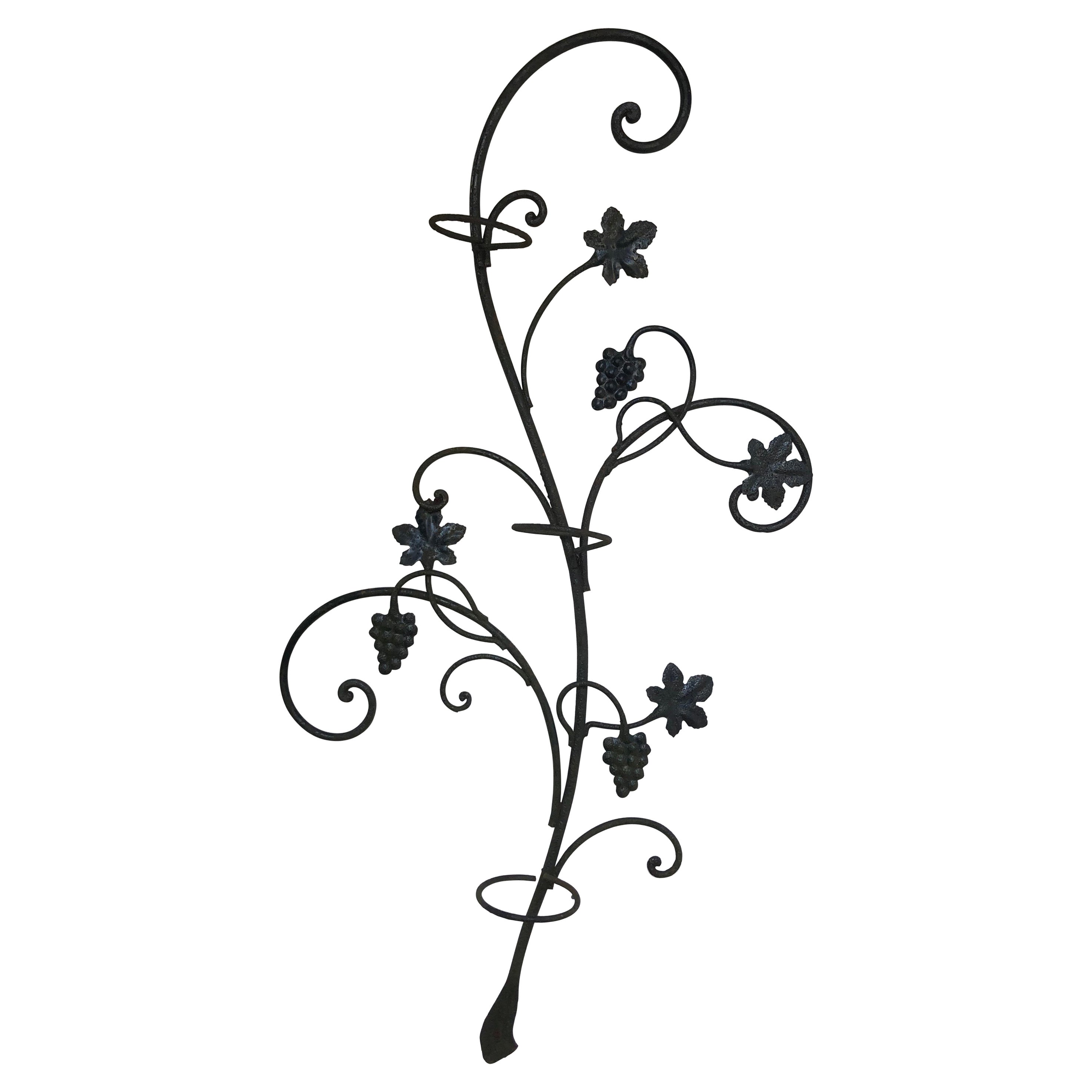 Wrought Iron Floral Garden Wall Decor For Sale at 1stDibs