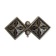 David Andersen Silver Enamel Brooch from 1887, Christinia 'Oslo' Norway